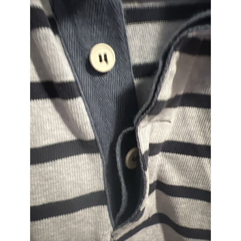 RM WILLIAMS Mens L Rugby Polo Striped Blue/Gray Collared Long Sleeve Jersey AUS - Picture 8 of 16